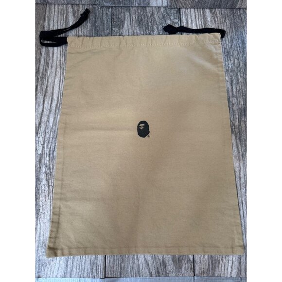 BAPE "A BATHING APE" Sneaker Shoe Drawstring Dust Bag Tan 17in x 13.5in NEW A